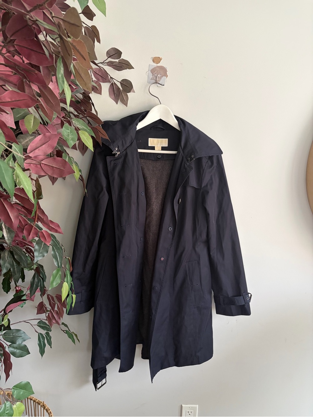 MICHAEL Michael Kors Black Hooded Trench Coat